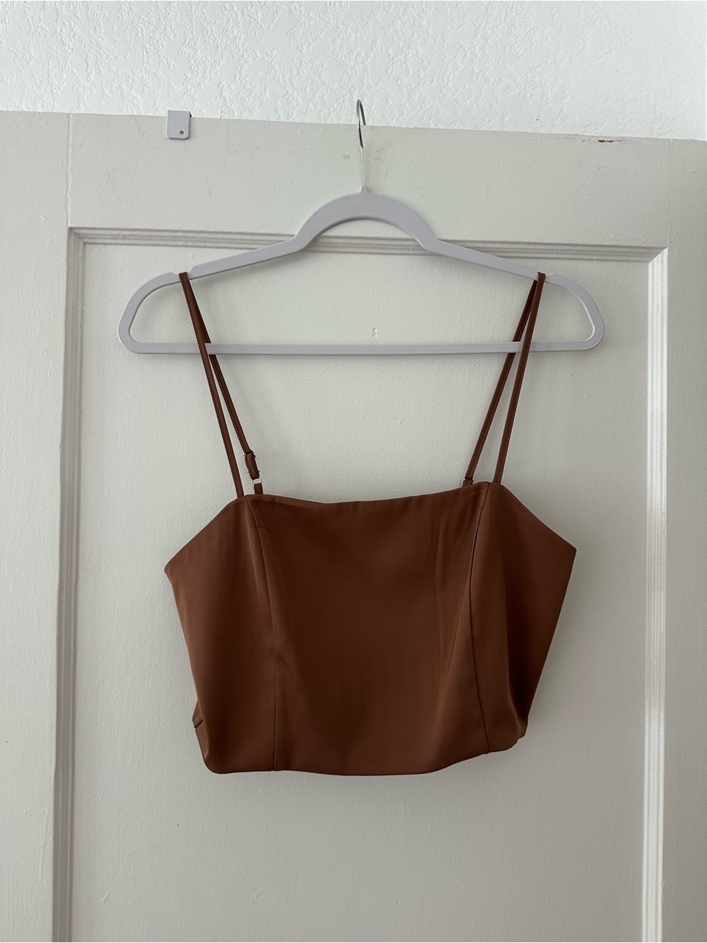 Brown Satin Crop